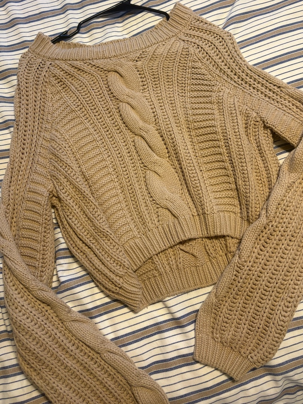 Lottie Moss Cable Knit Pullover Sweater from PacSun - Tan